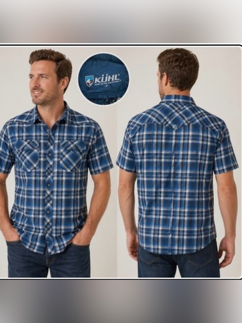 Kuhl Eluxur Plaid Western Pearl Snap Shirt L